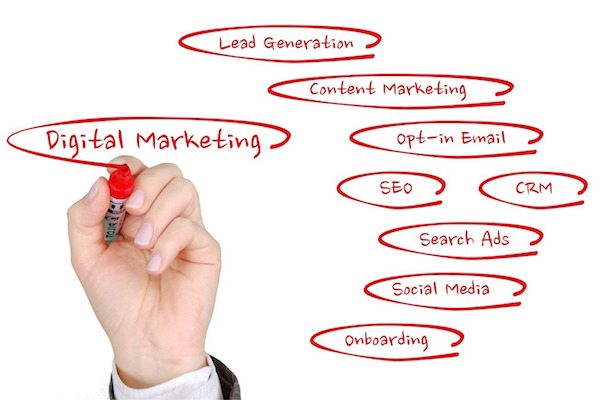 Digital Marketing Statistics Blog Post concepts key words