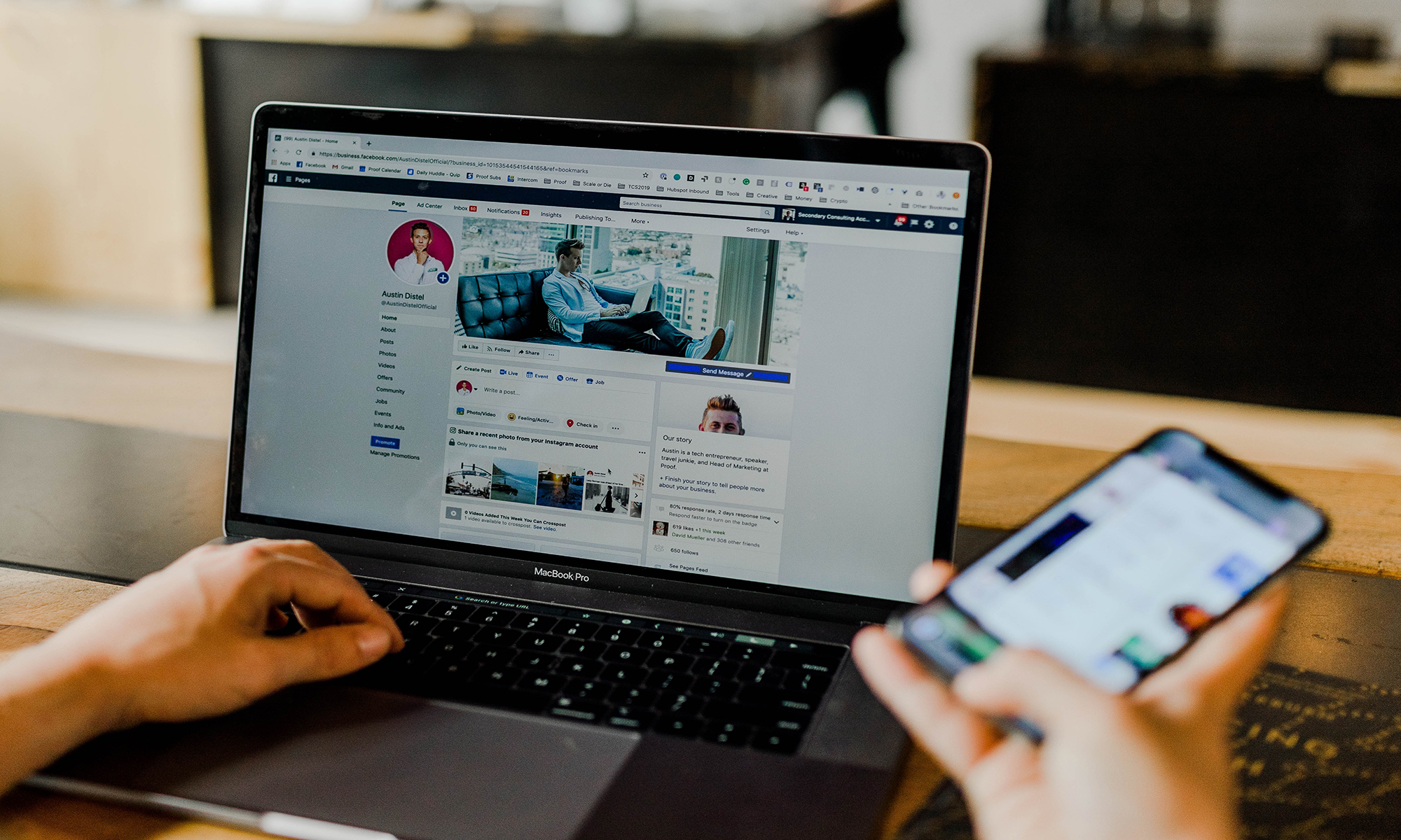 digital marketing laptop and phone