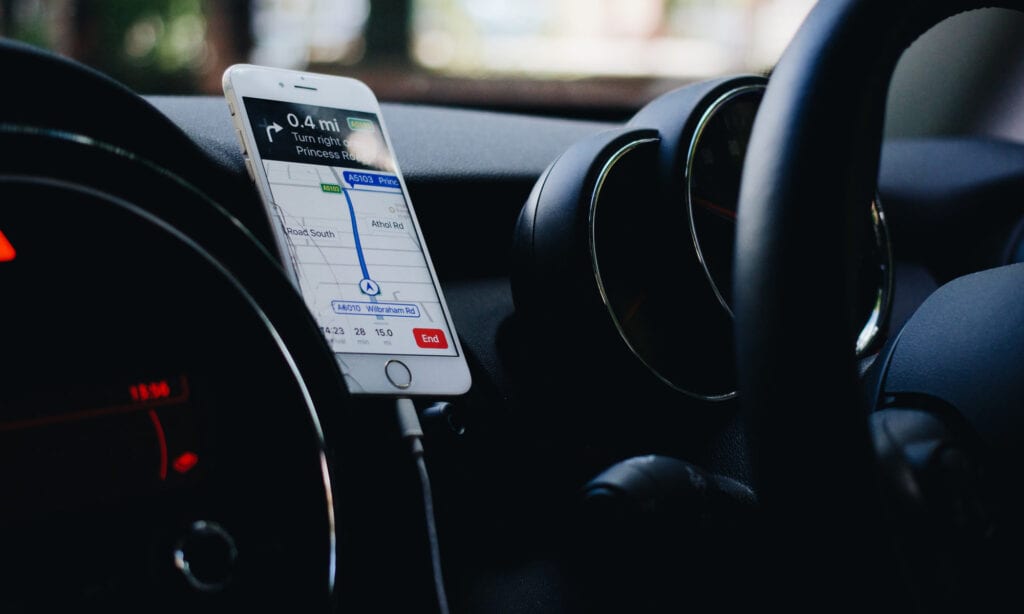 iPhone using GPS in car